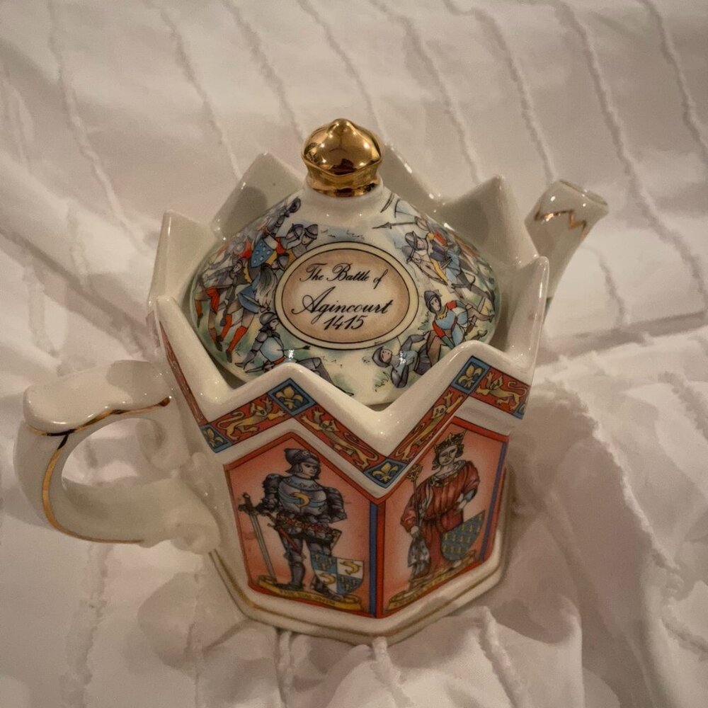 James Sadler Teapot Tea Pot The Battle Of Agincourt 1415 Fine Bone China Castle